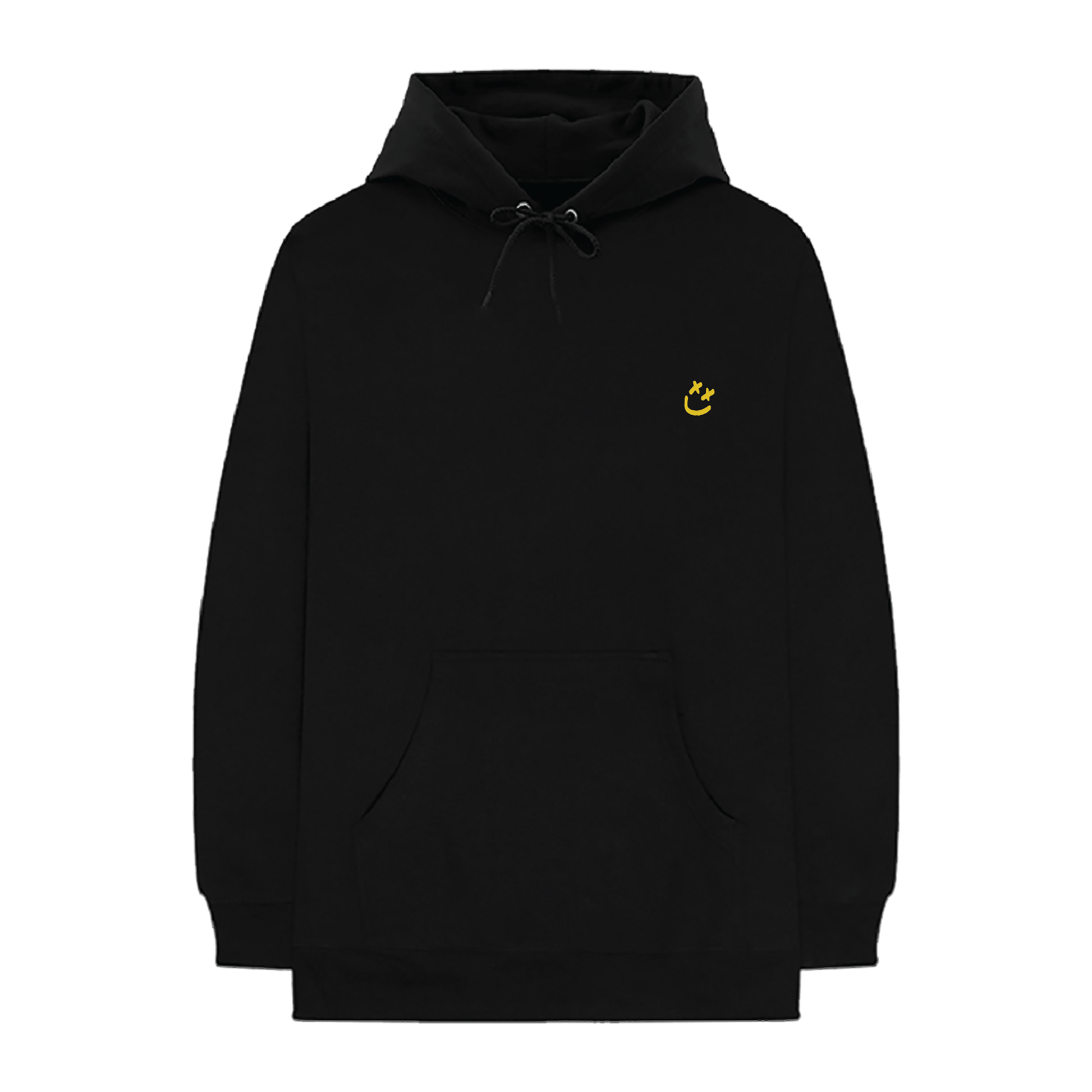 Black hoodie with a yellow logo 