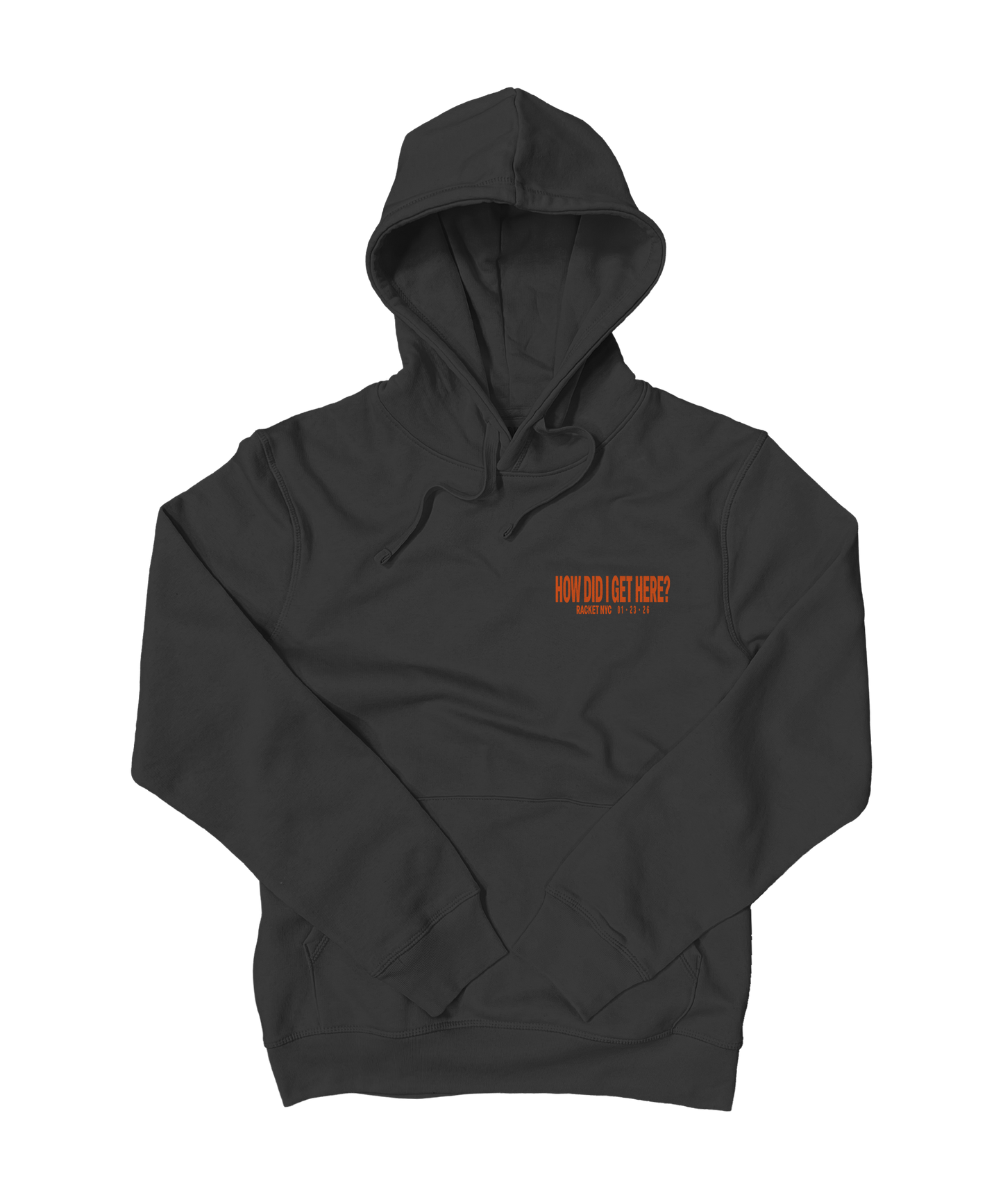 How Did I Get Here? Racket NYC | Black Hoodie